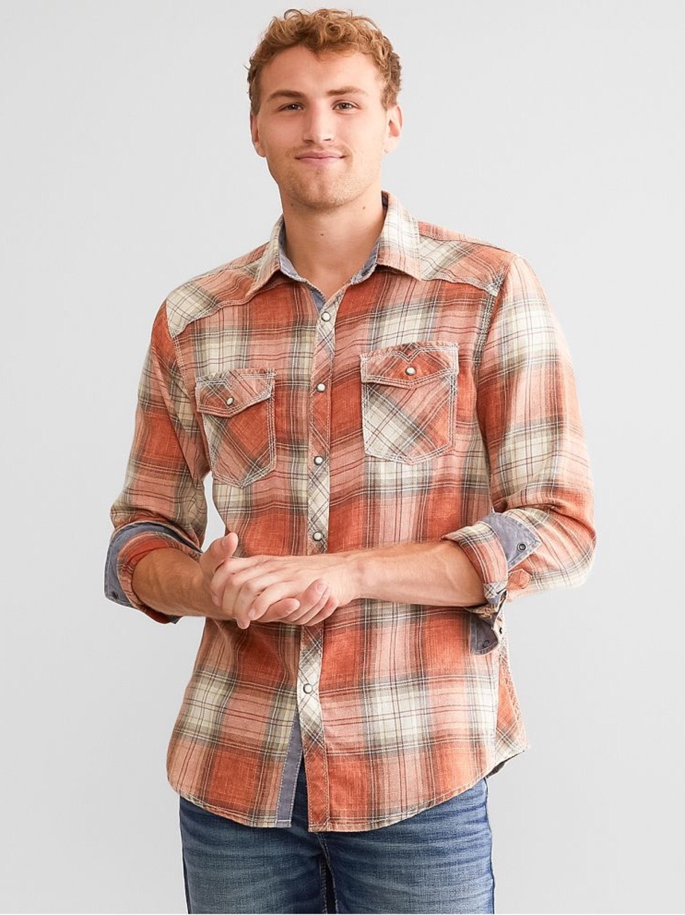 Men’s BKE Vintage Plaid Athletic Shirt Sz Large